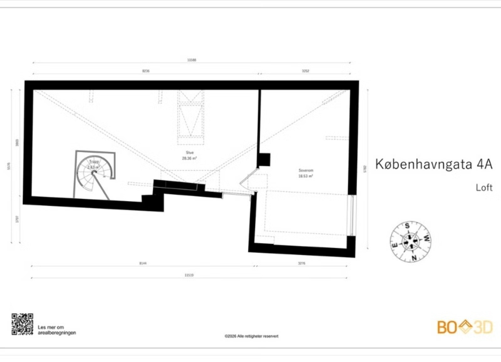 Plantegning loft. Galleribilde