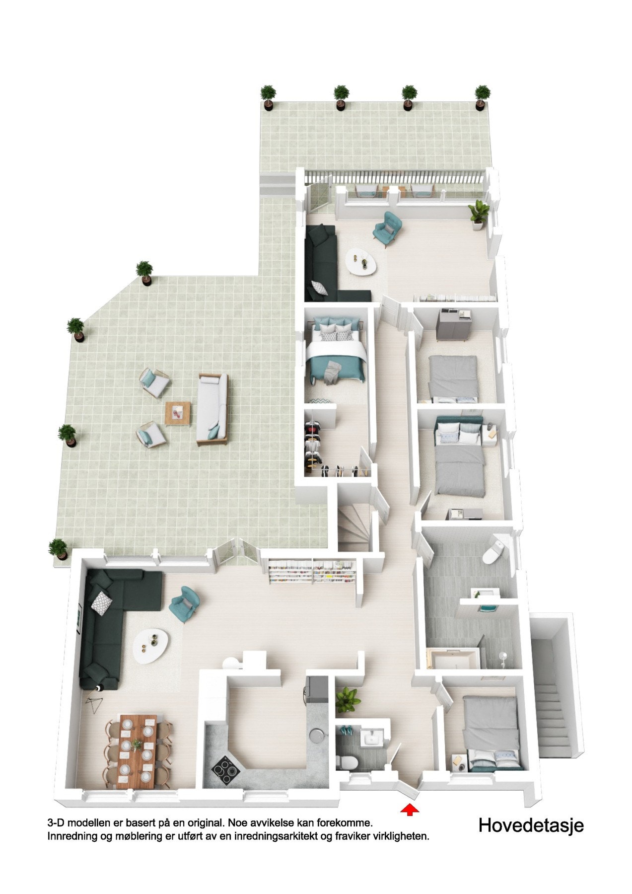 Plantegning hovedplan 3D Galleribilde