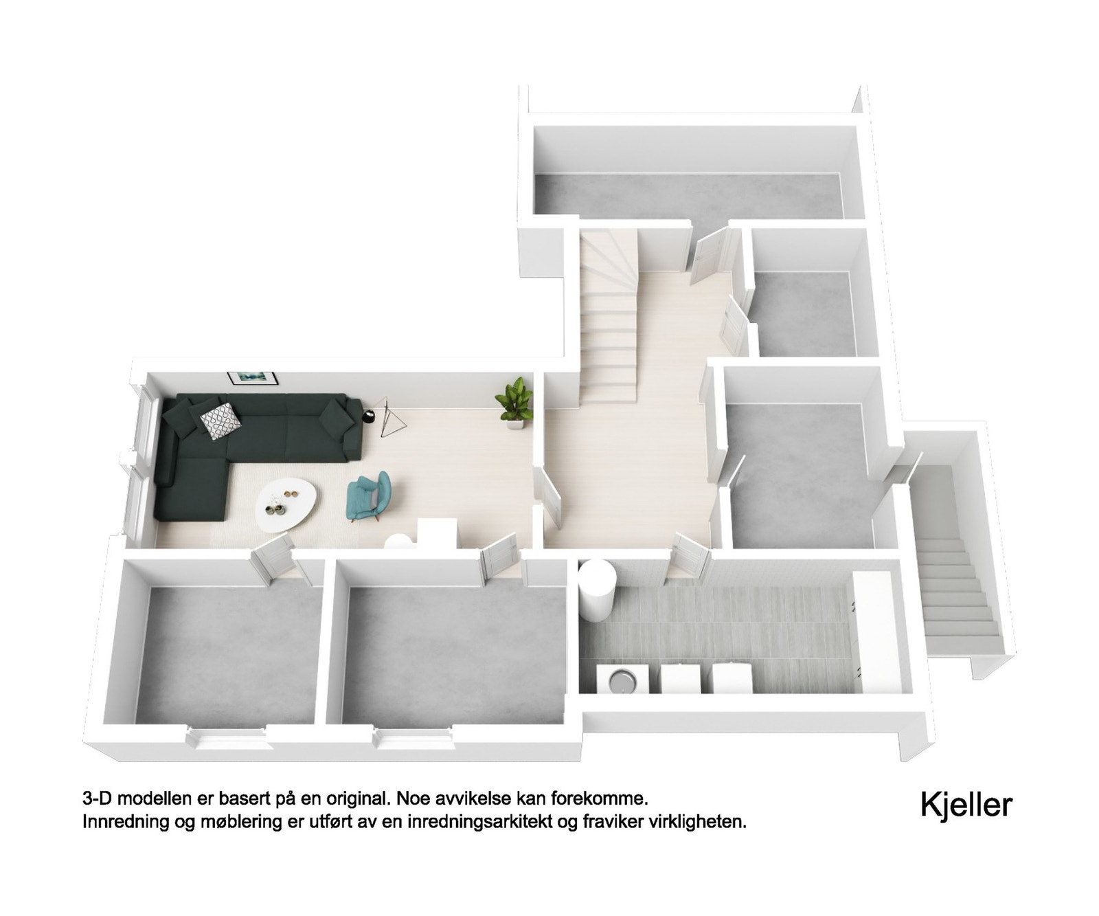 Plantegning kjeller 3D Galleribilde