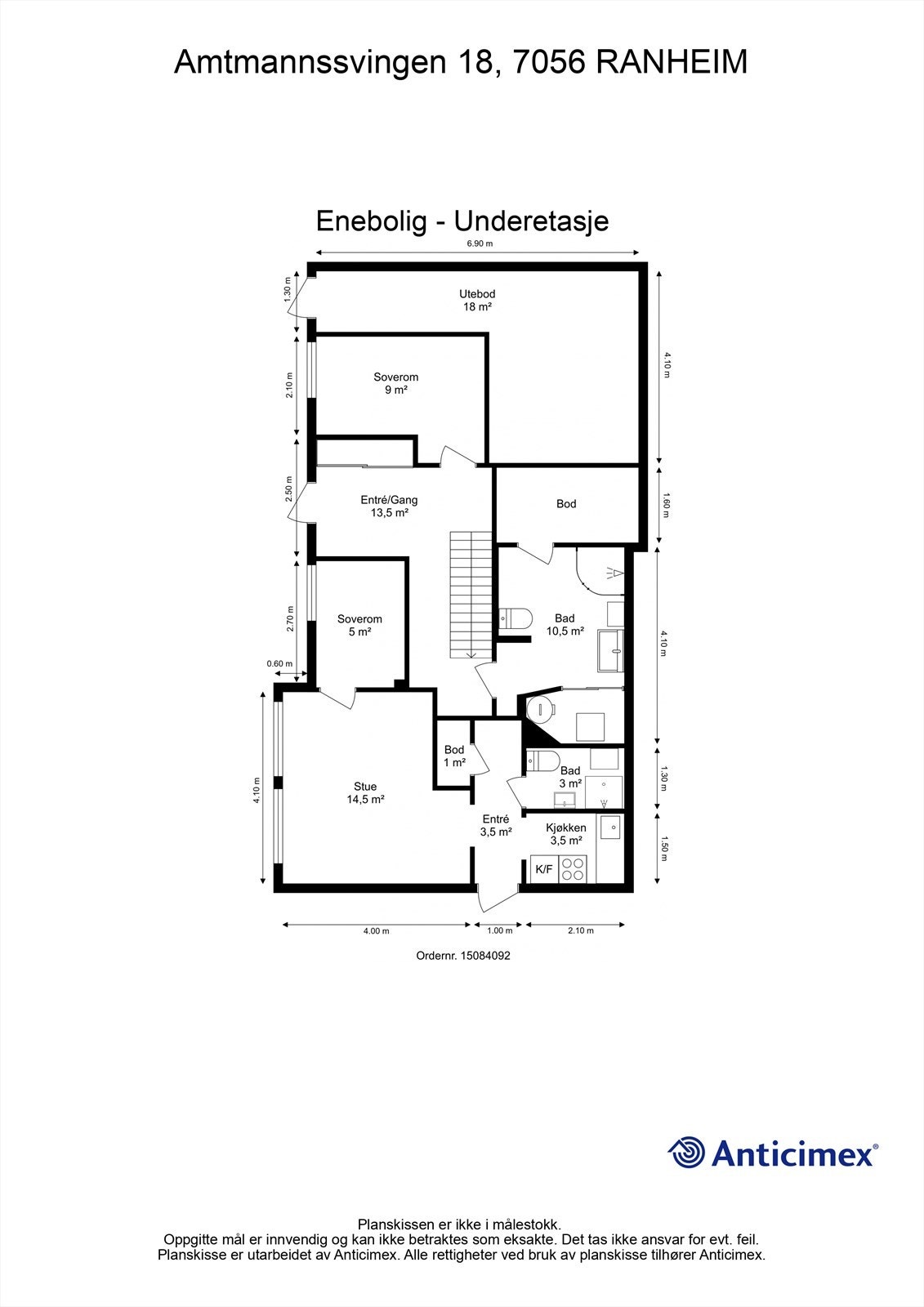 Planskisse underetasje. Galleribilde