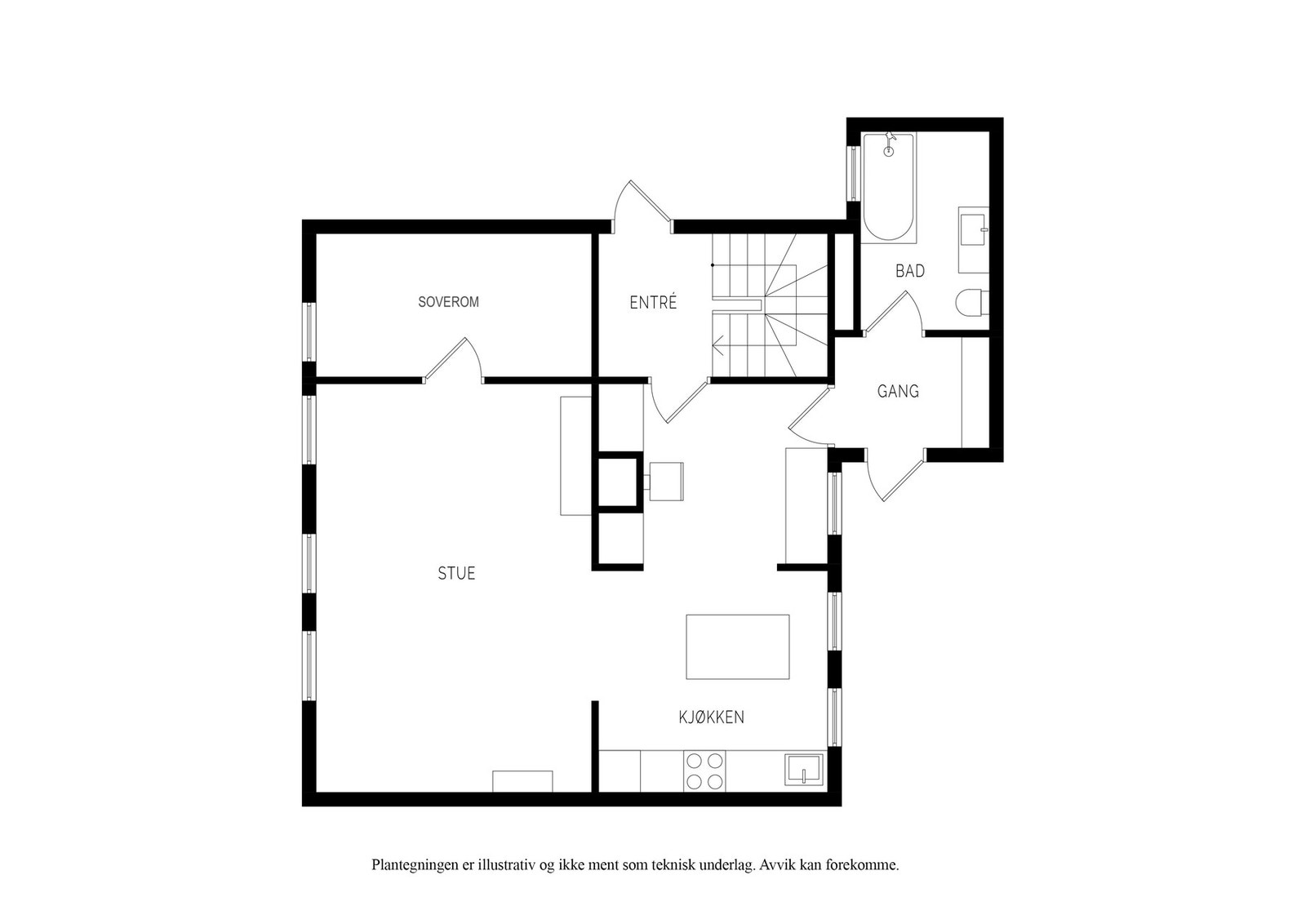 Plantegning 1. etasjen. Galleribilde