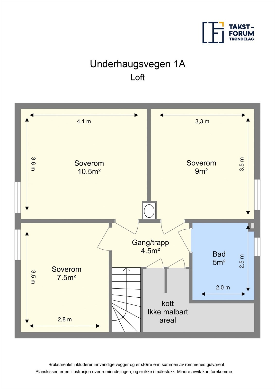 Planskisse loft. Galleribilde