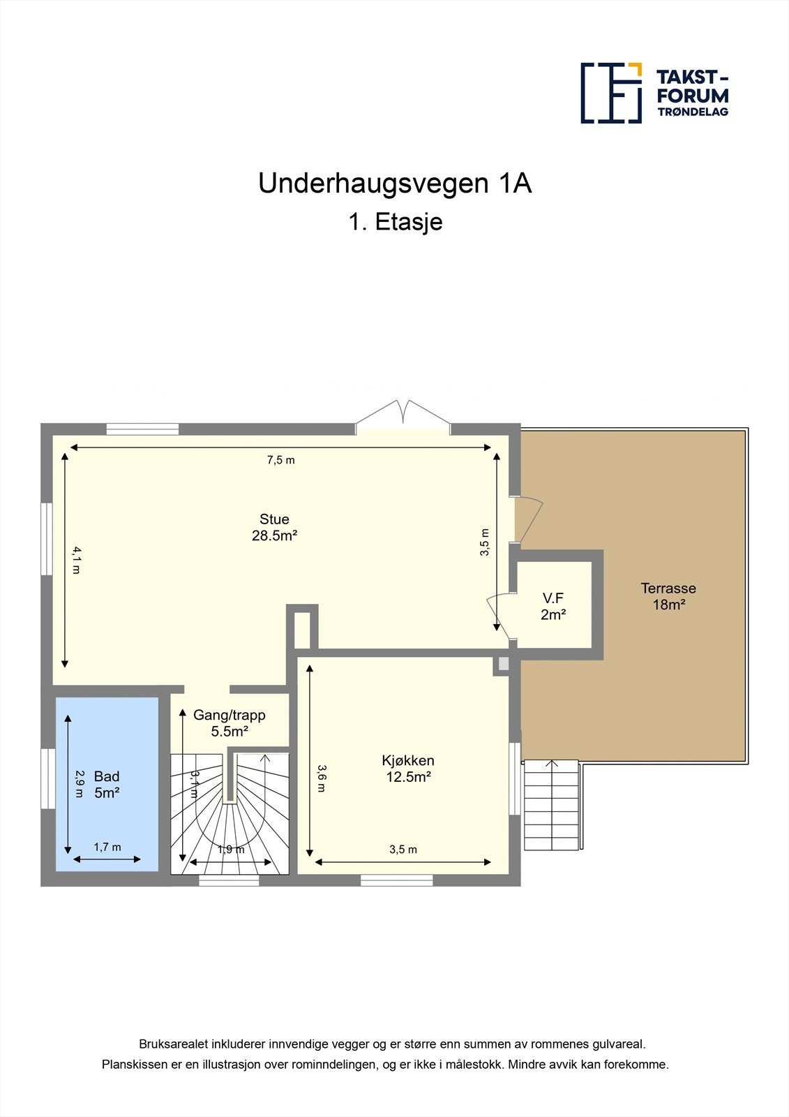 Planskisse 1. etasje. Galleribilde