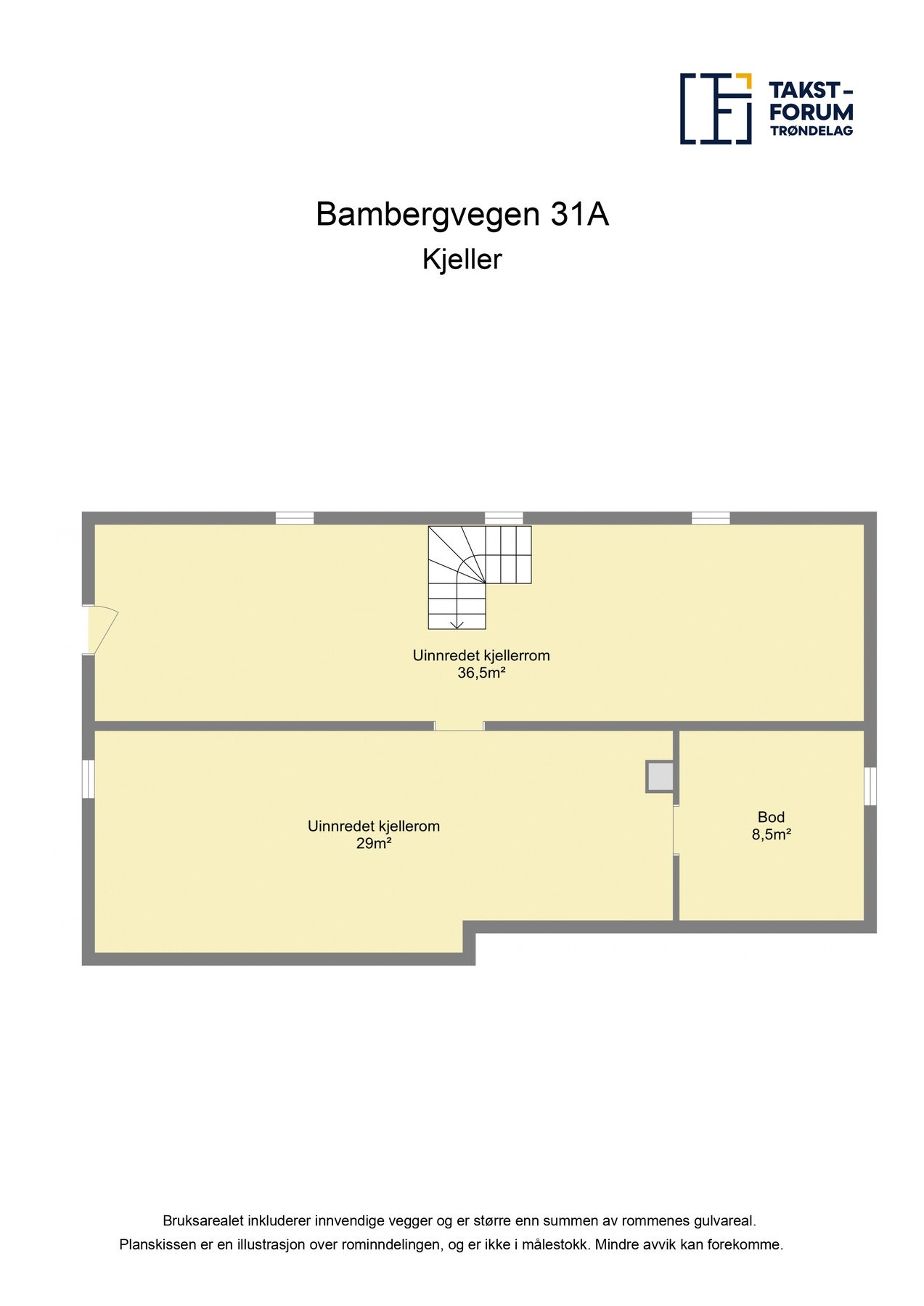 Planskisse kjeller. Galleribilde