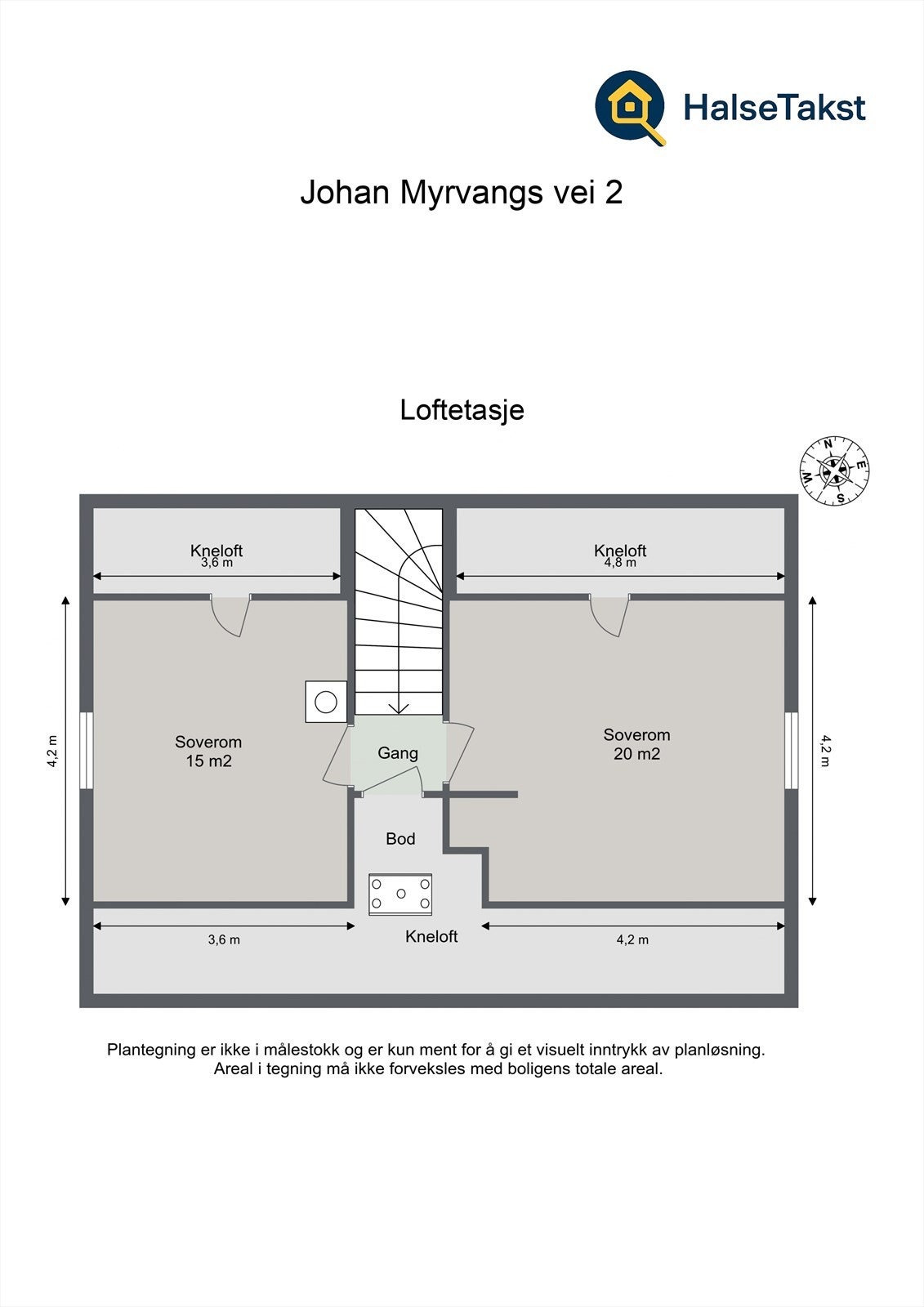 Plantegning loftsetasje Galleribilde