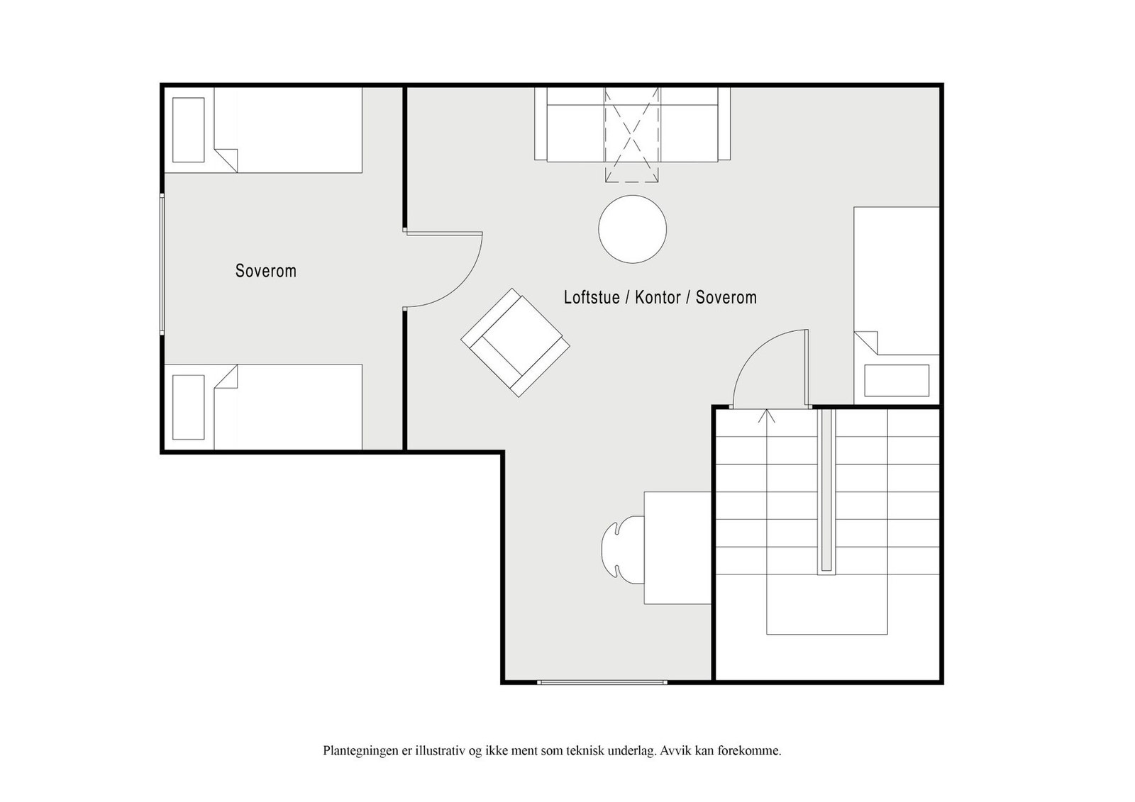 Planskisse loft. Galleribilde