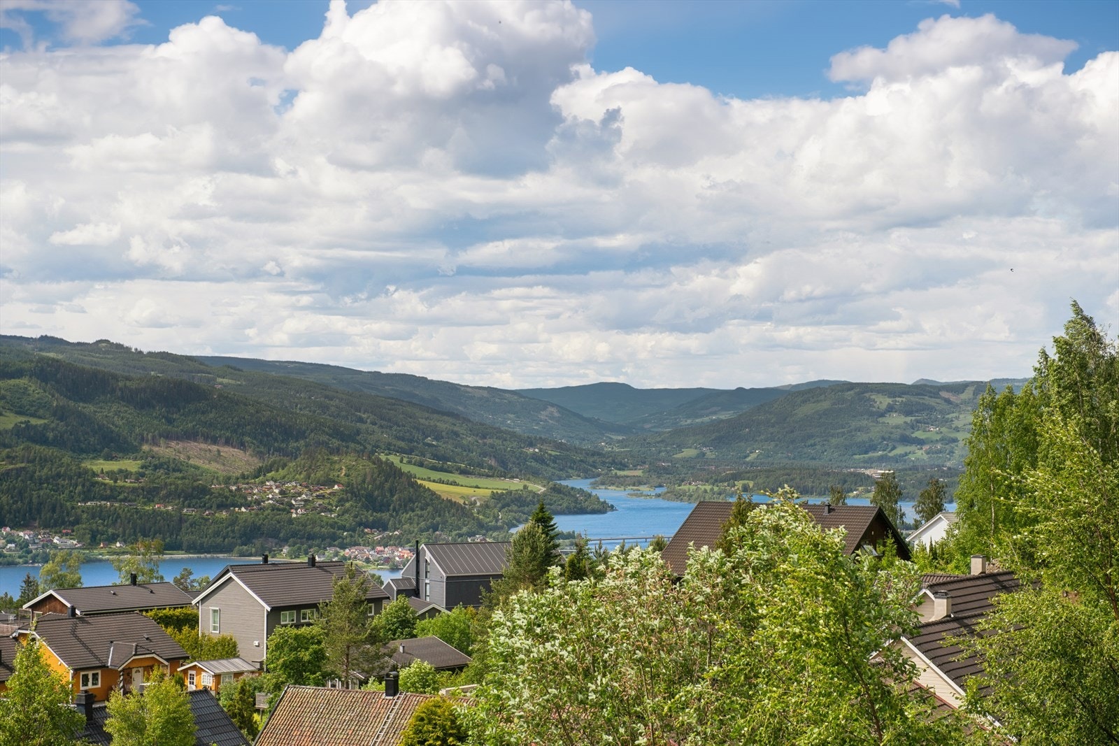 Utsikten strekker seg over nærområdet, skogkledde åsene, fantastiske Mjøsa og Lågen. Galleribilde