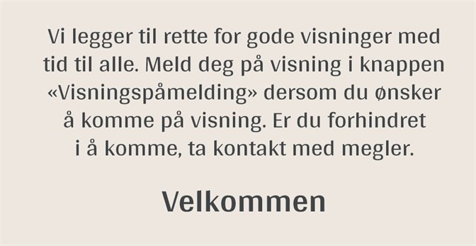 Husk og meld deg på visning! Galleribilde