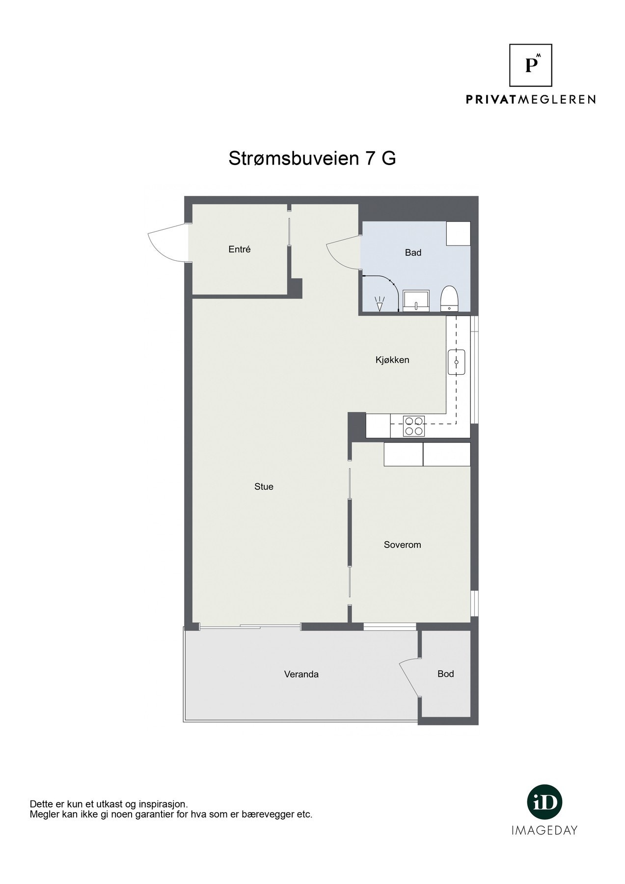 Plantegning for leiligheten Galleribilde