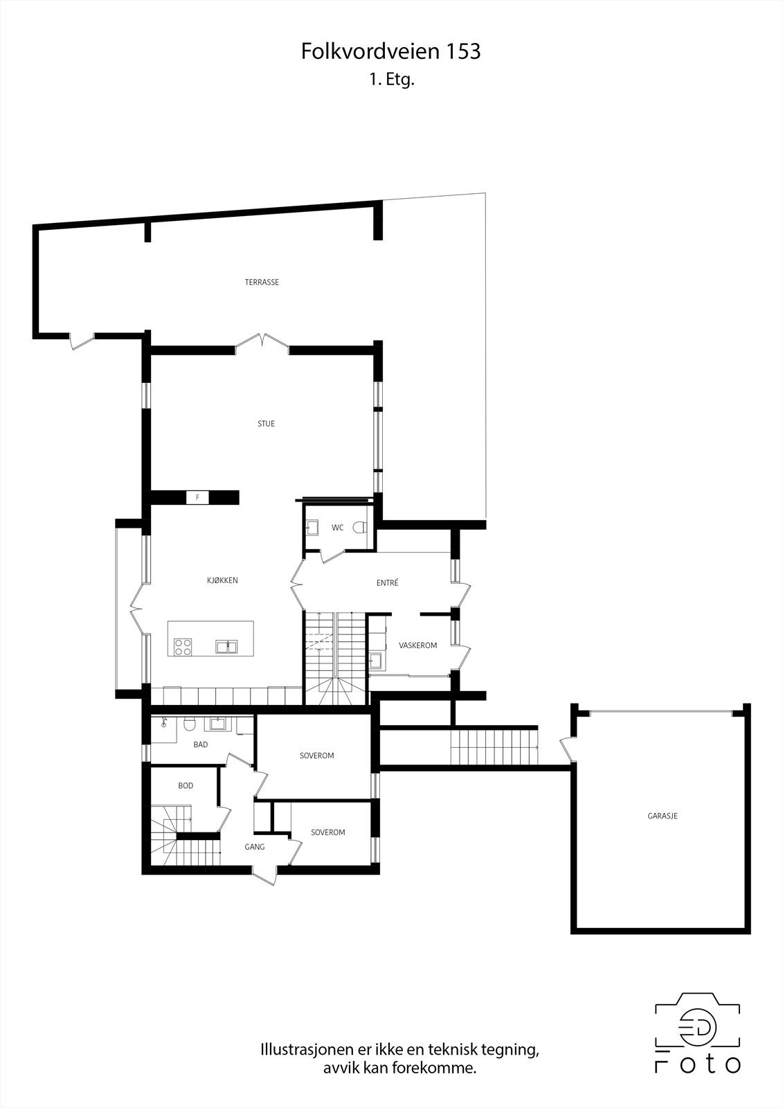 Plantegning 1. etasje Galleribilde