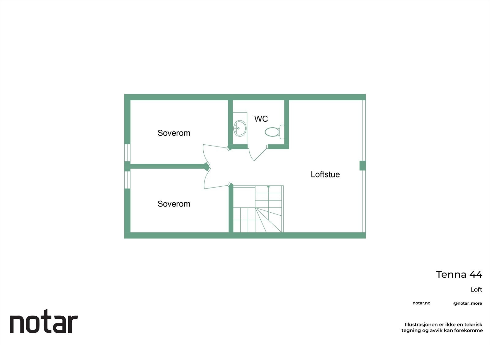 Plantegning - loft (Tenna 44) Galleribilde