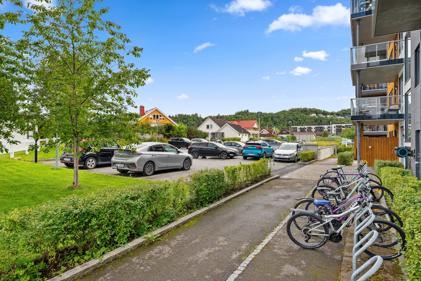 Sykkelparkering og gjesteparkering for sameie. Galleribilde