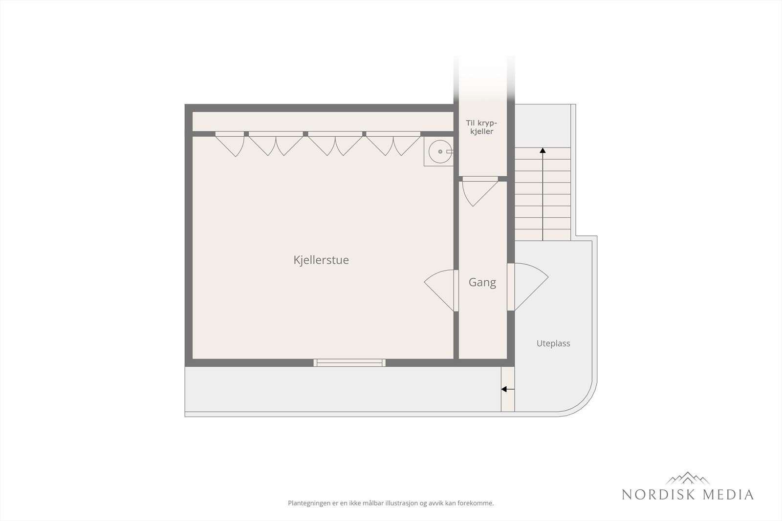 Illustrert plantegning kjellerstue Galleribilde