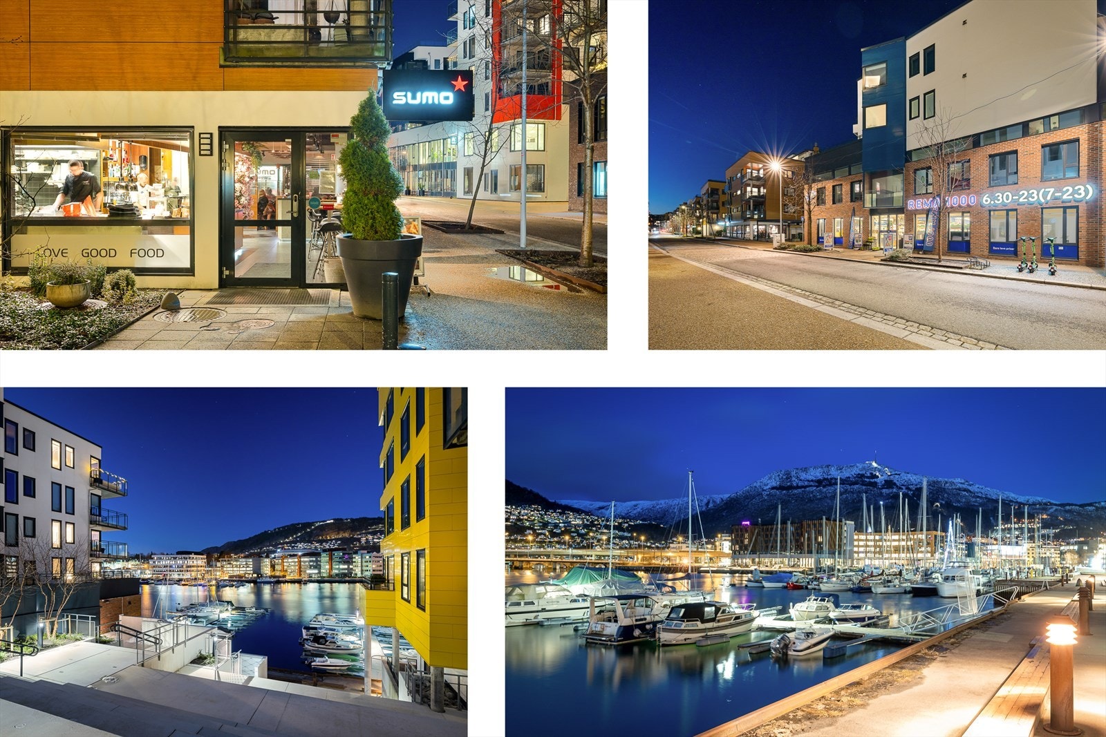Kort vei til Damsgårdssundet, et attraktivt område med boliger, store arbeidsplasser, hyggelige caféer, restauranter og et levende bymiljø Galleribilde