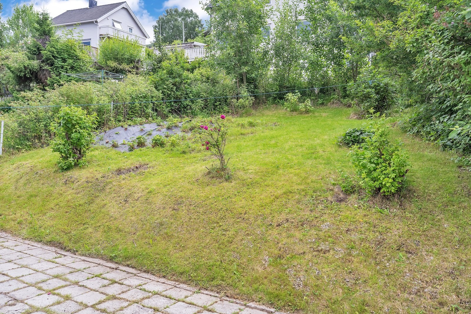 Fin og skjermet hage bak boligen Galleribilde
