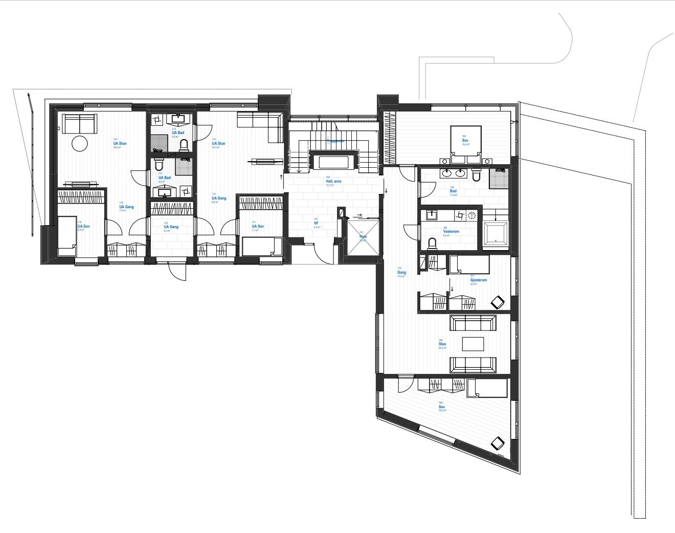 Møbleringsplan 1.etg Galleribilde