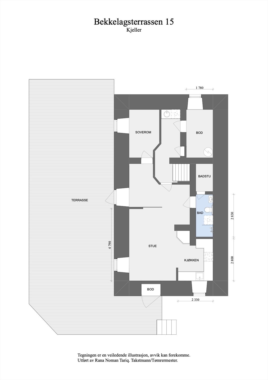 Plantegning kjelleretasje. Galleribilde