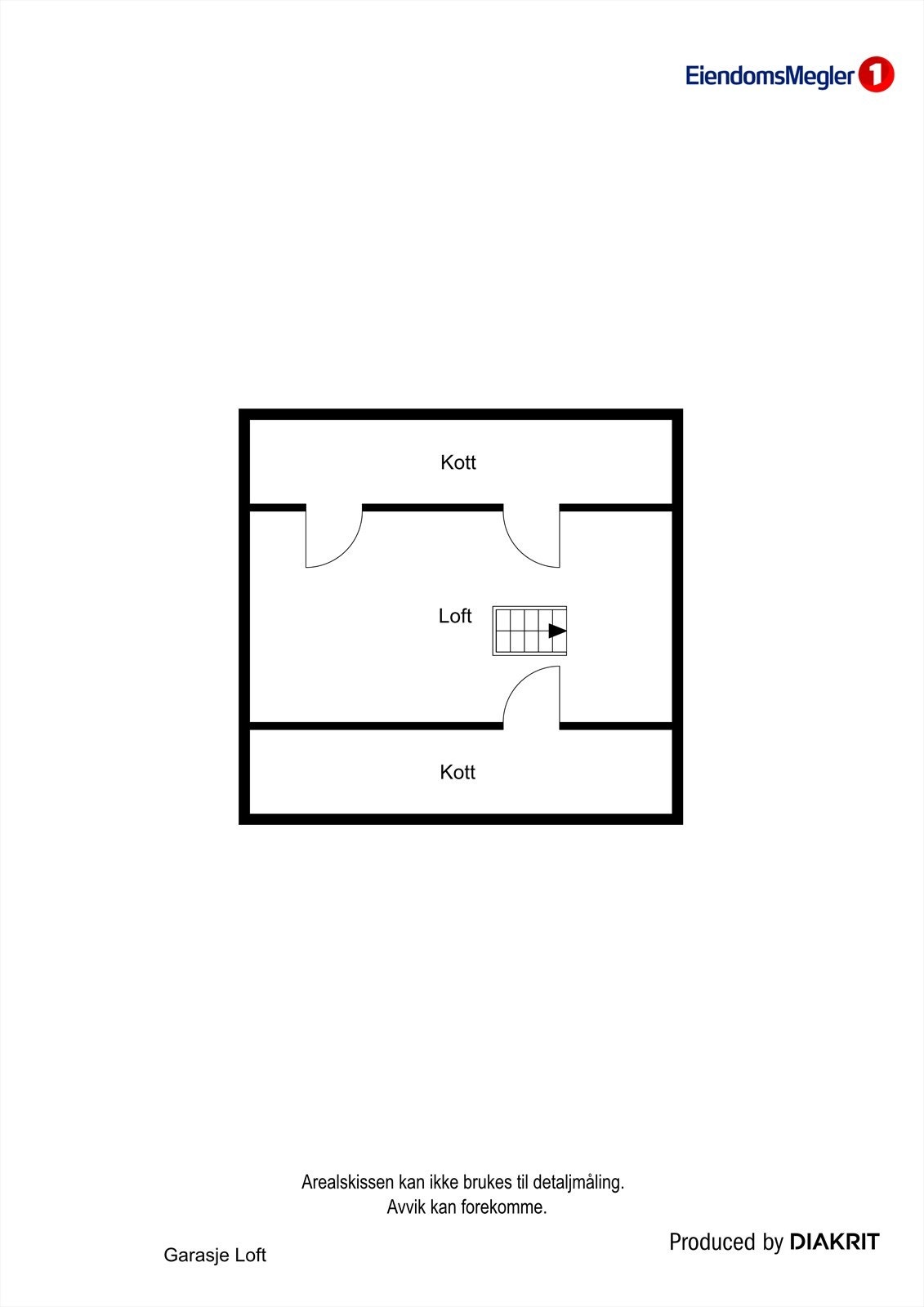 Loft over garasjen gir ytterligere lagringsplass. Galleribilde