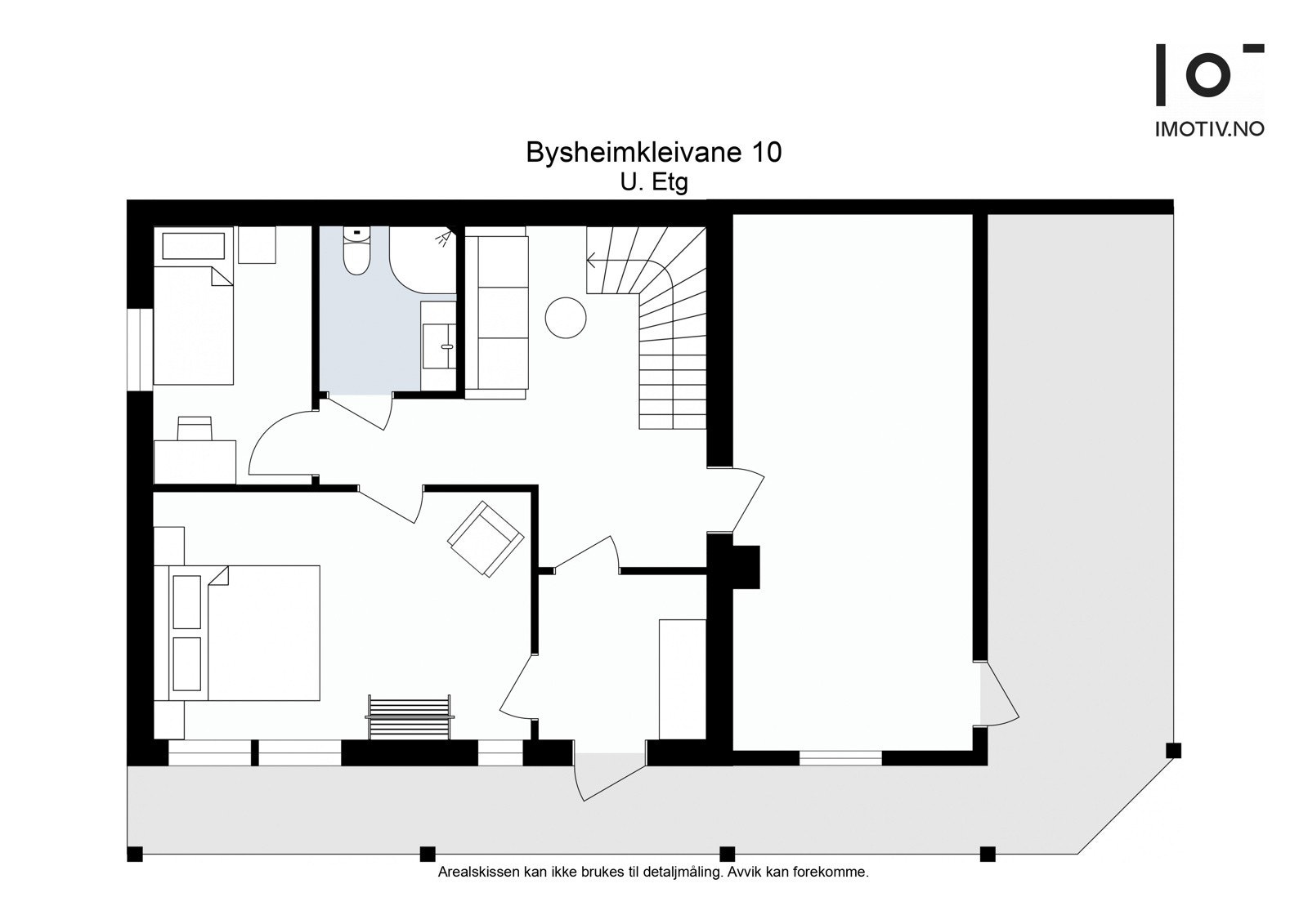 Entré 5,7 m², stue 12,9 m², gang 1,8 m², soverom 16,8 m², soverom 7,1 m², bad 3,9 m², bod 22,9 m² Galleribilde