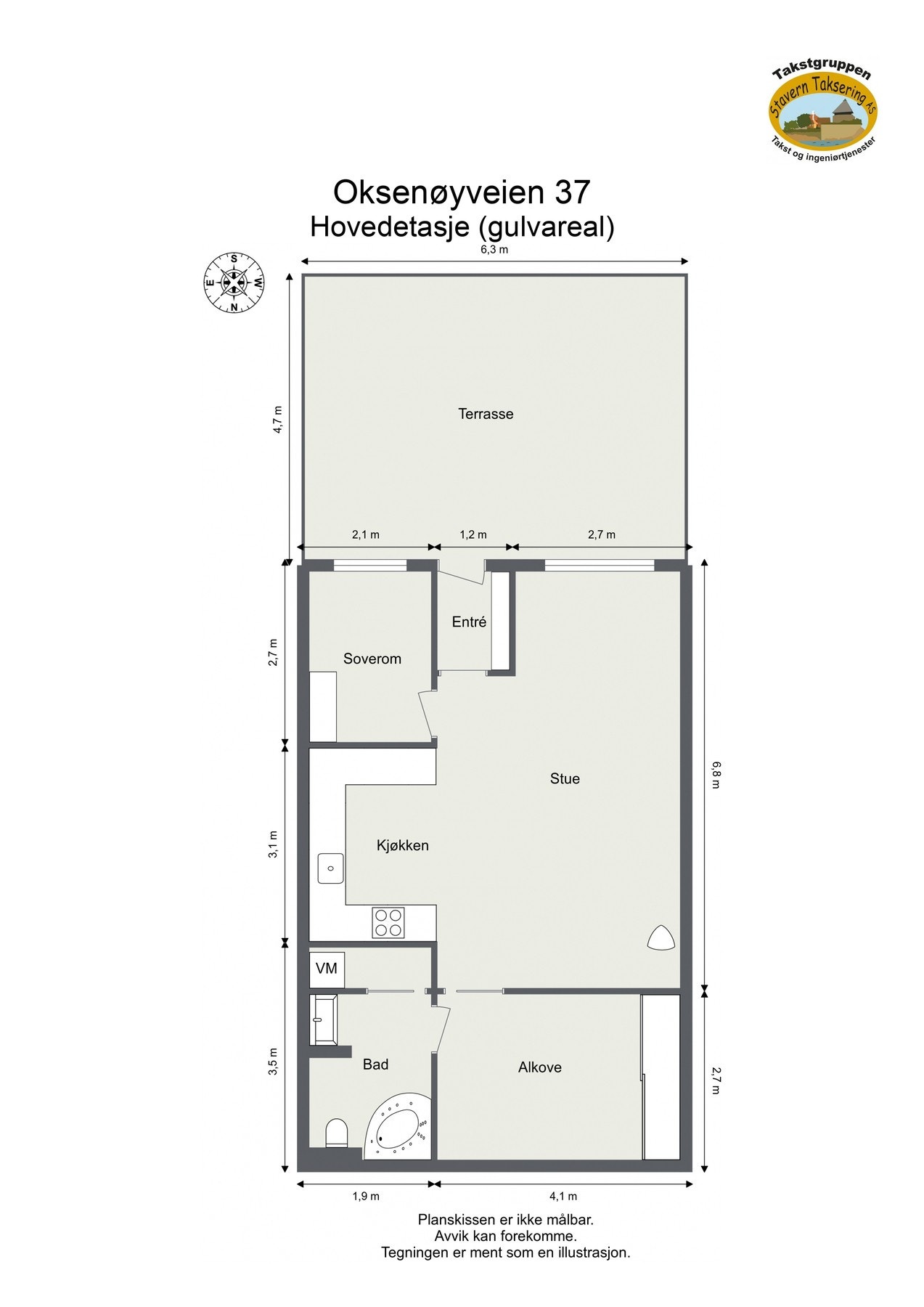 Plantegning - Oksenøyveien 37 Galleribilde