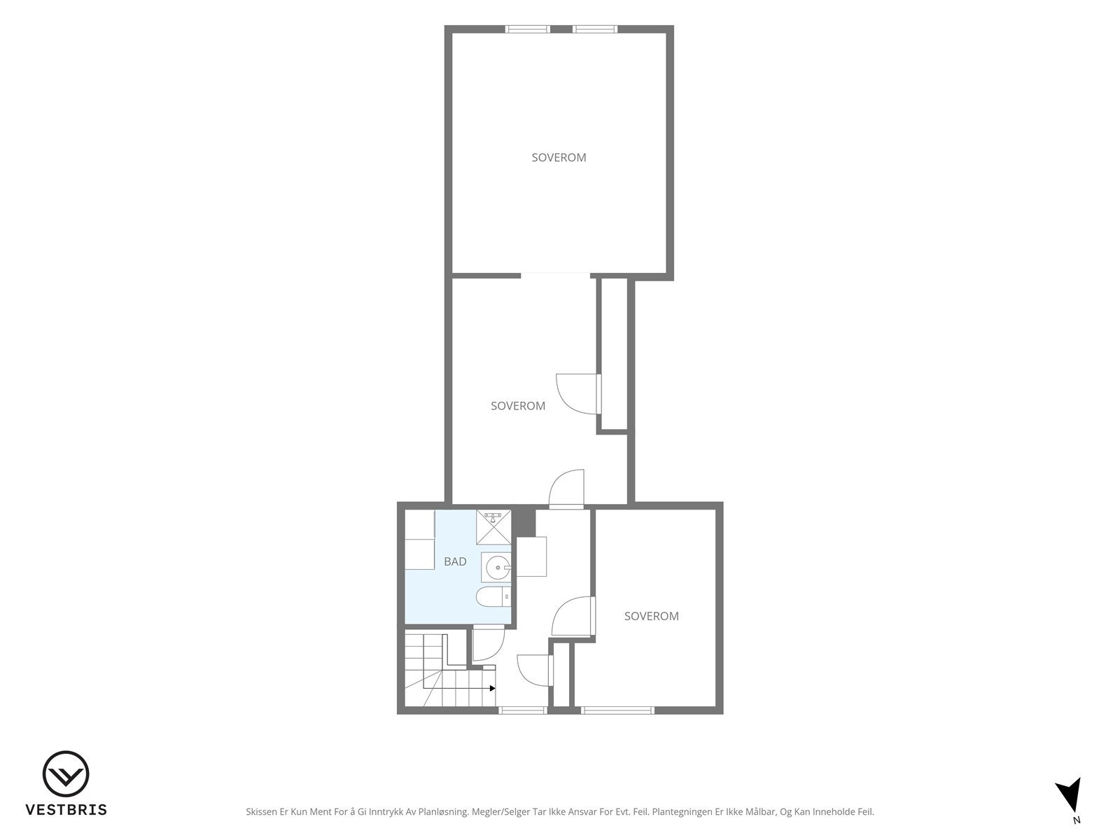 Planløsning loftsetasje. Galleribilde