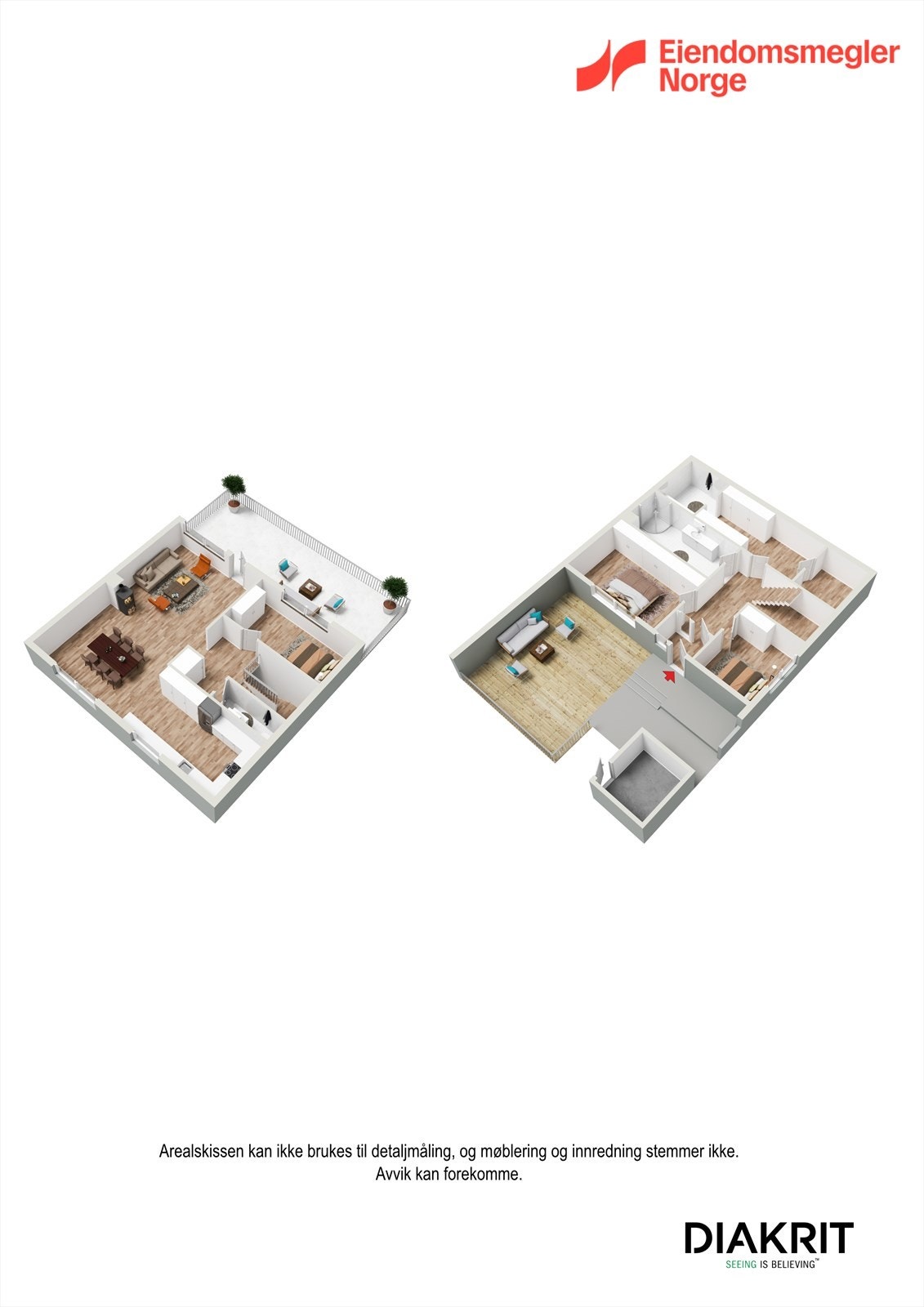 3D plantegning av boligen. Galleribilde