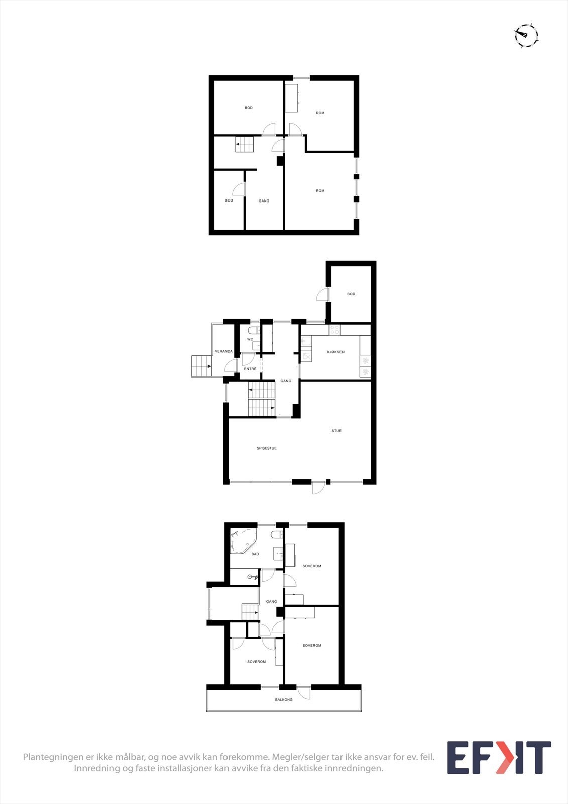Boligen strekker seg over tre plan og har et samlet internt bruksareal på 165 m². Galleribilde