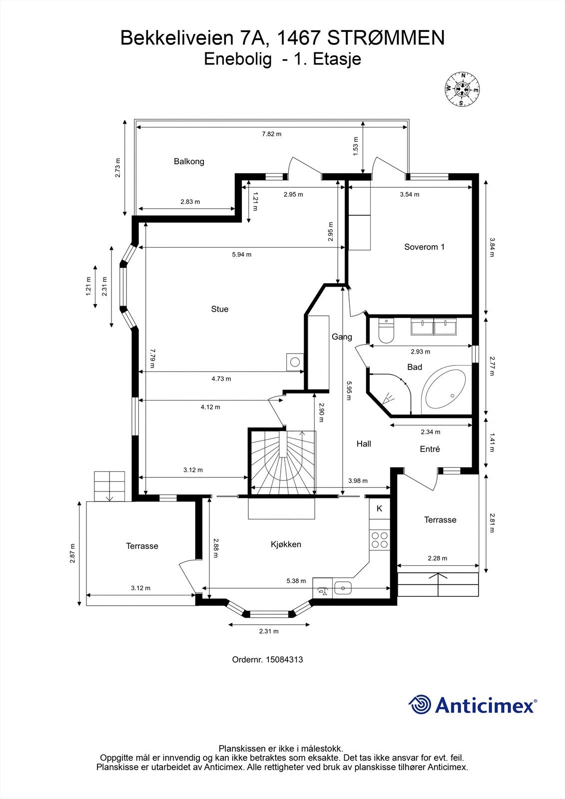 Plantegning 1.etg. Galleribilde