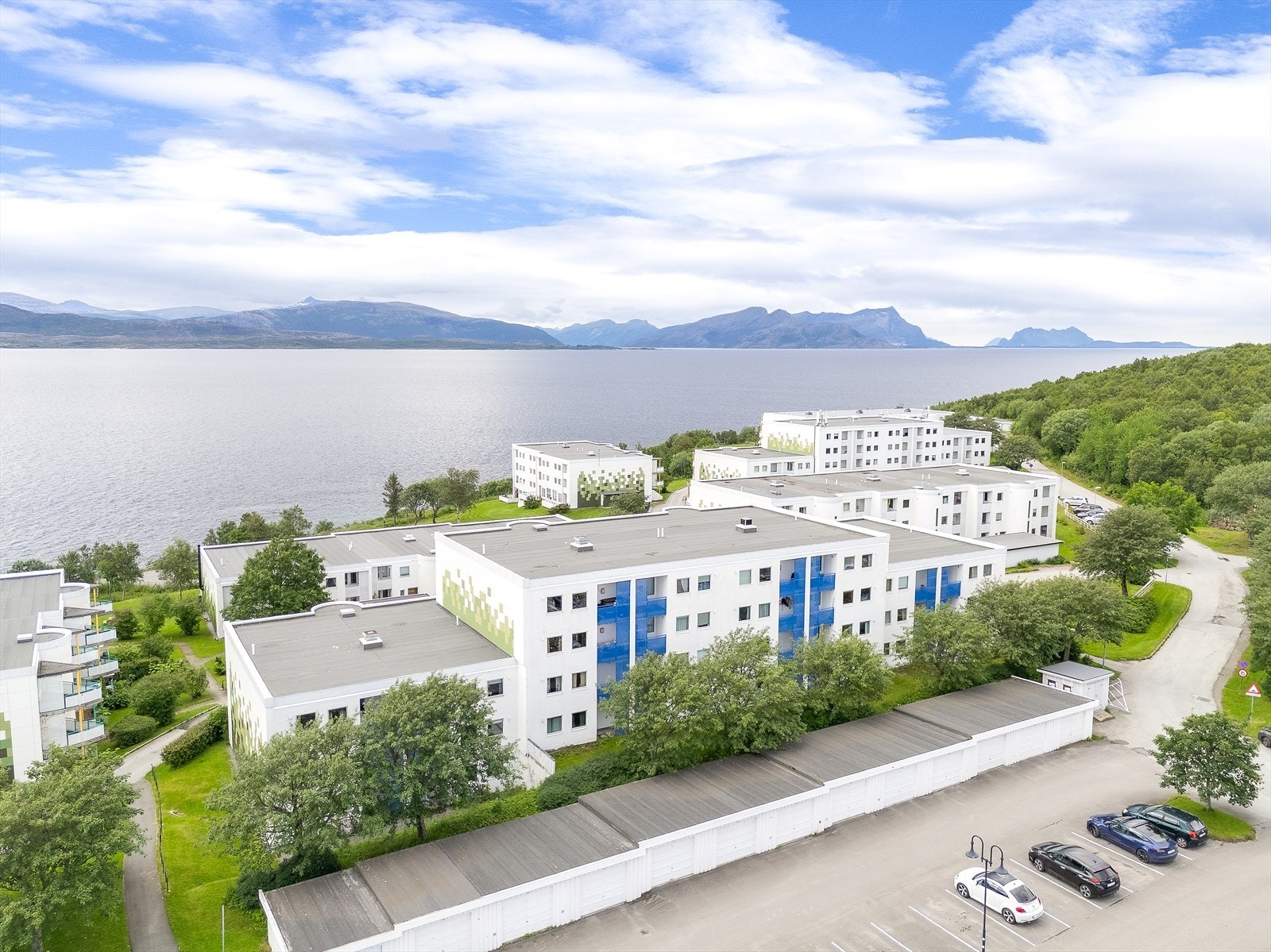 Borettslaget har tilgang til elbillader på parkeringsplassen. Galleribilde