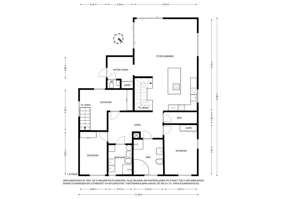 Plantegning 1. etg. Galleribilde