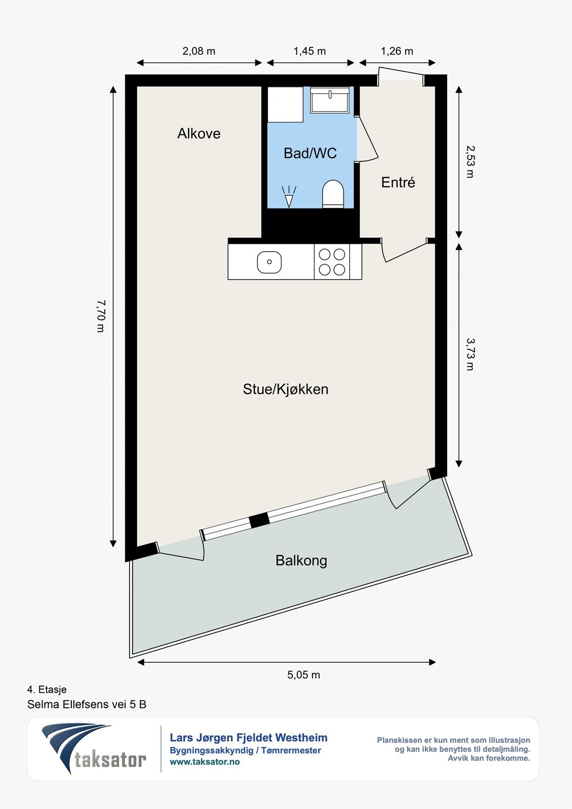 Plantegning utarbeidet av takstmann. Galleribilde