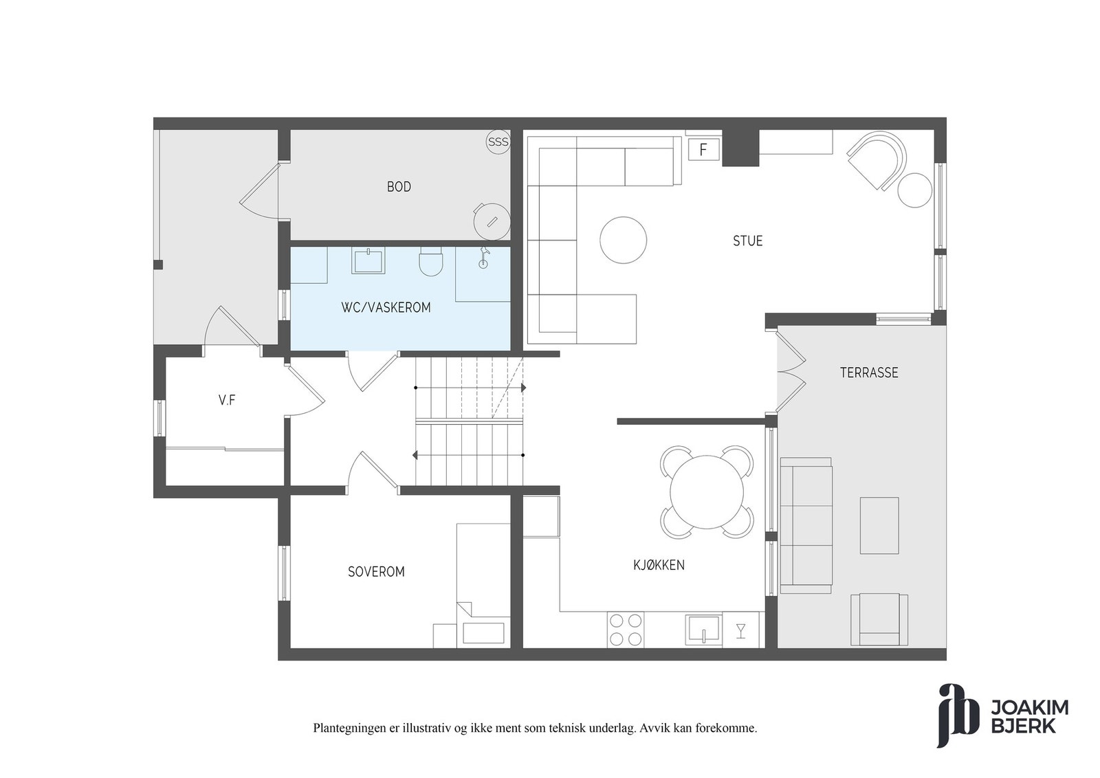 Plantegning nivå 1 og 2 Galleribilde