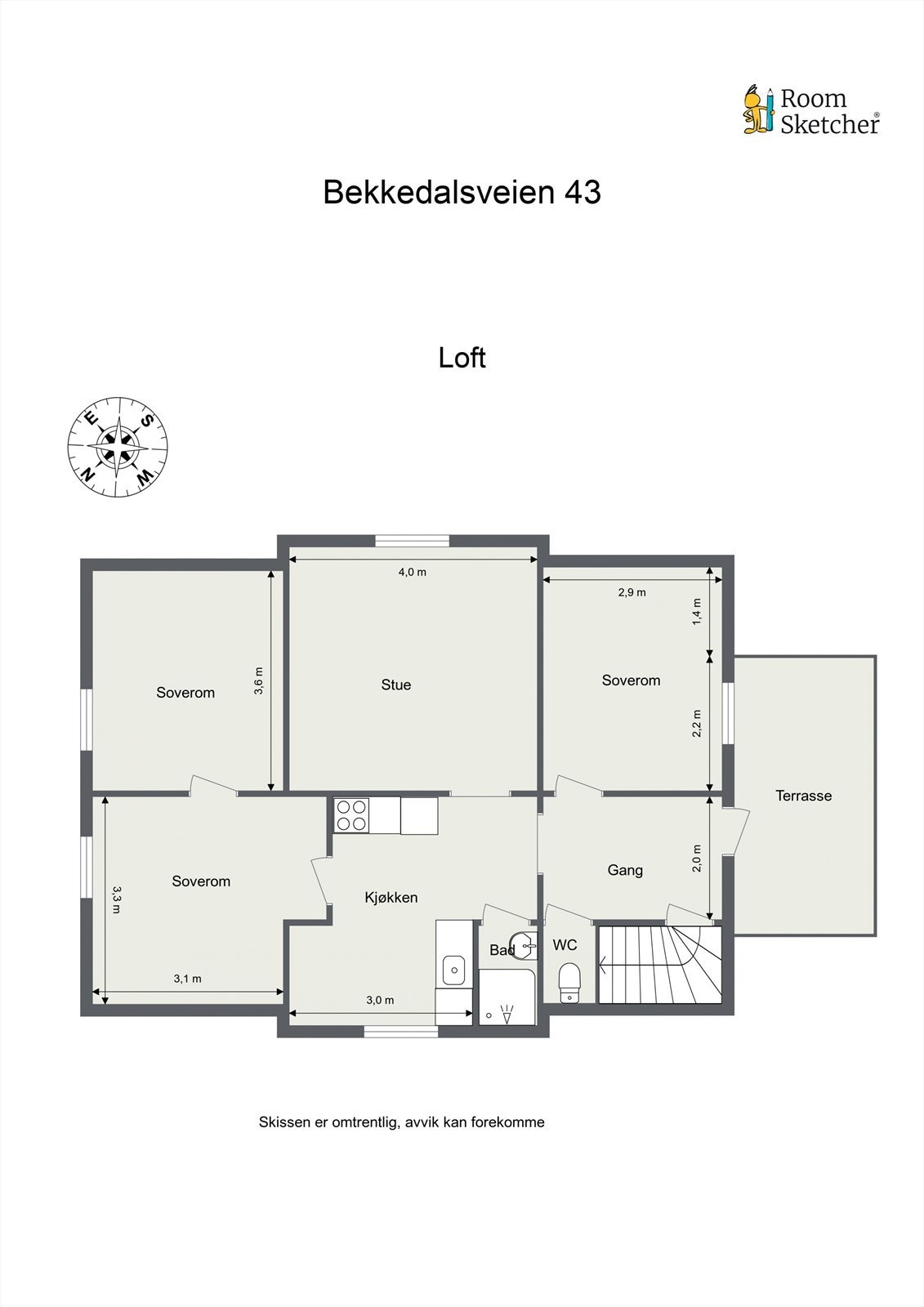 Plantegning loft. Galleribilde
