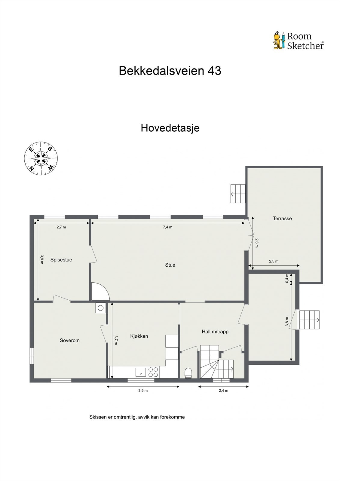 Plantegning hovedetasje. Galleribilde