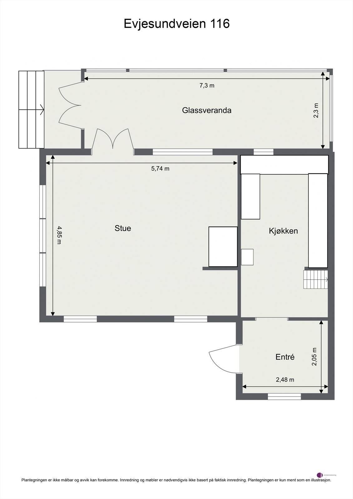Plantegning fritidsbolig. Galleribilde