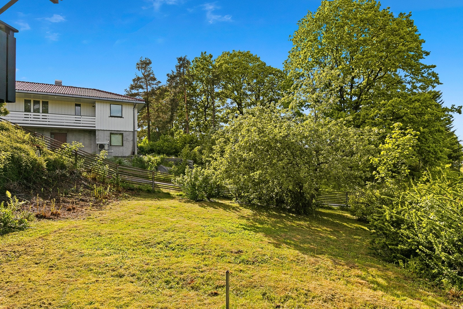 Romslig hage bak huset Galleribilde