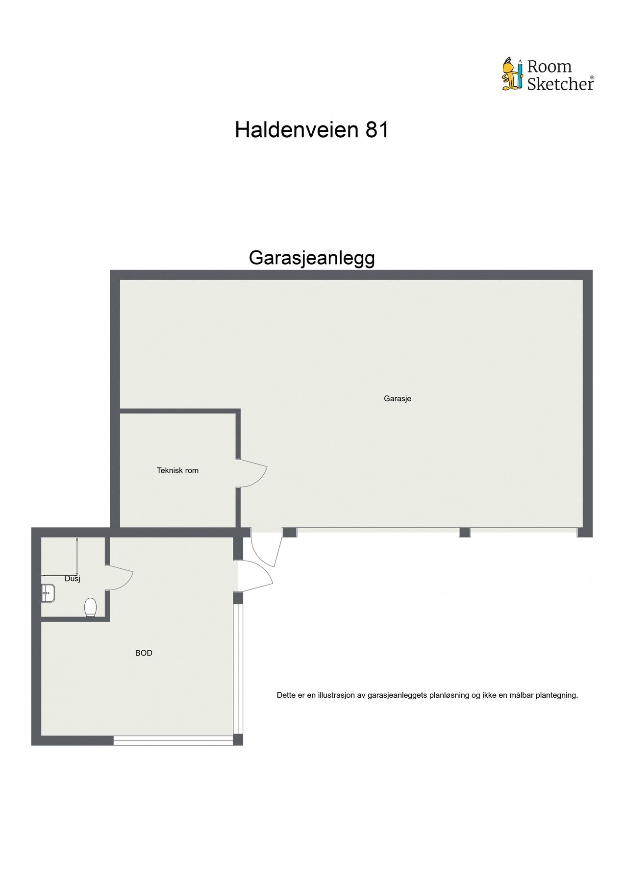 Plantegning garasjeanlegg. Galleribilde