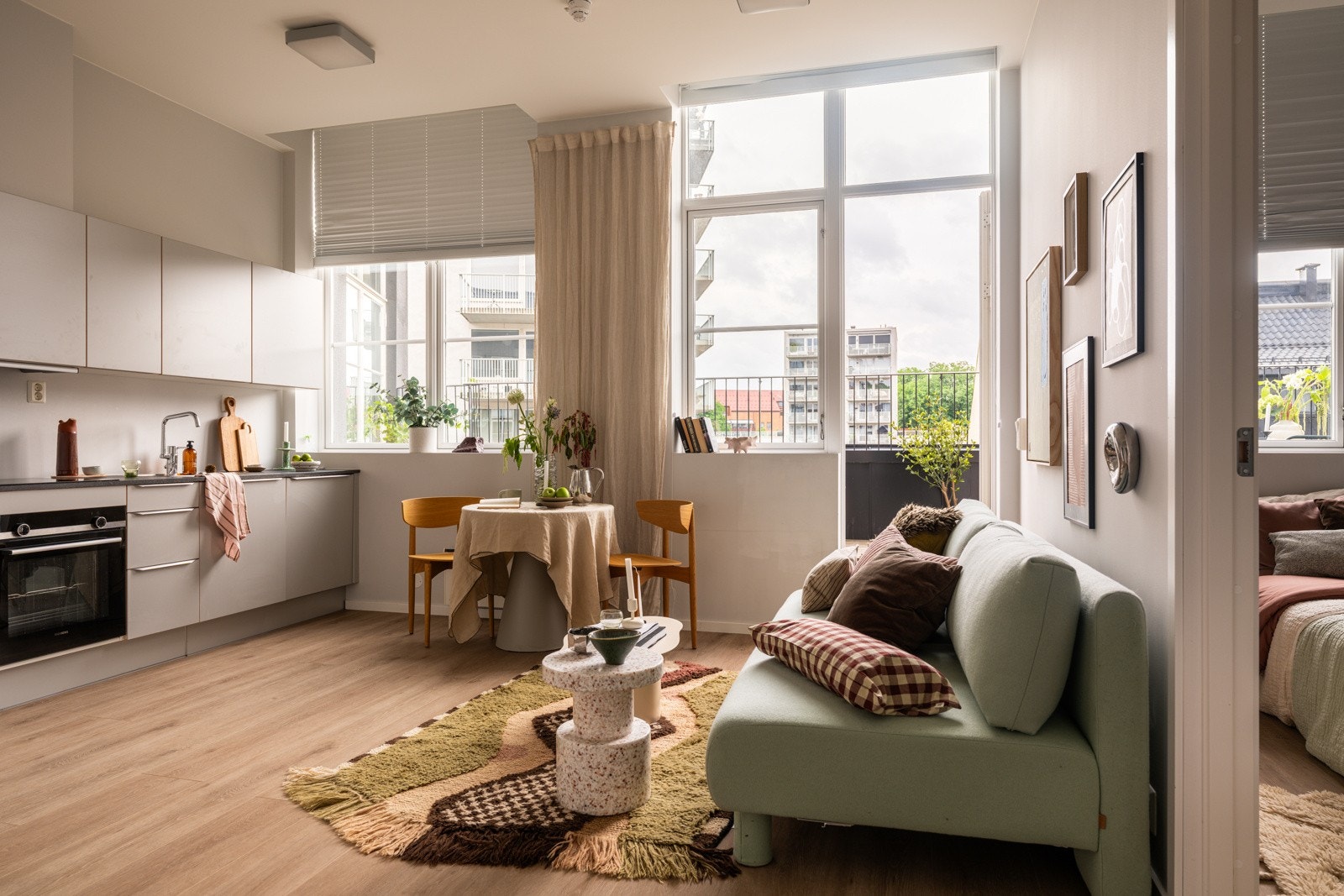En lys og innbydende 2-roms leilighet som var ny i 2019. Galleribilde