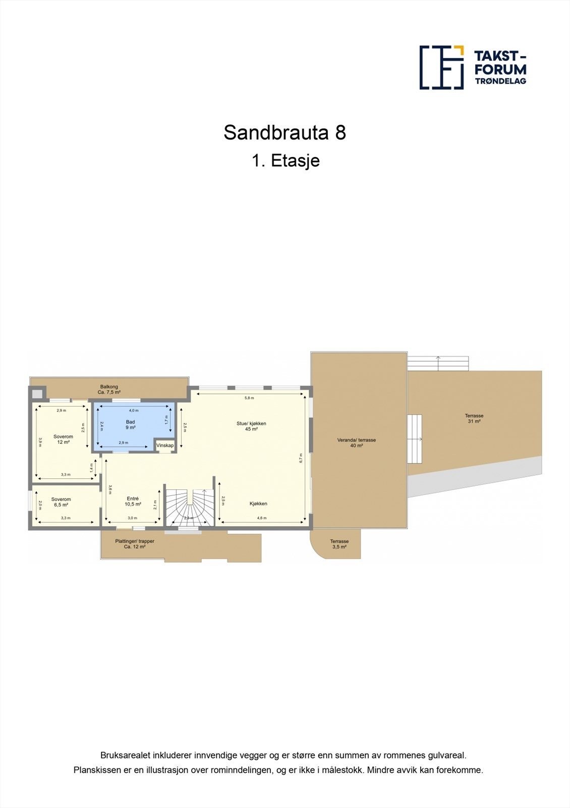 Plantegning av første etasje. Galleribilde
