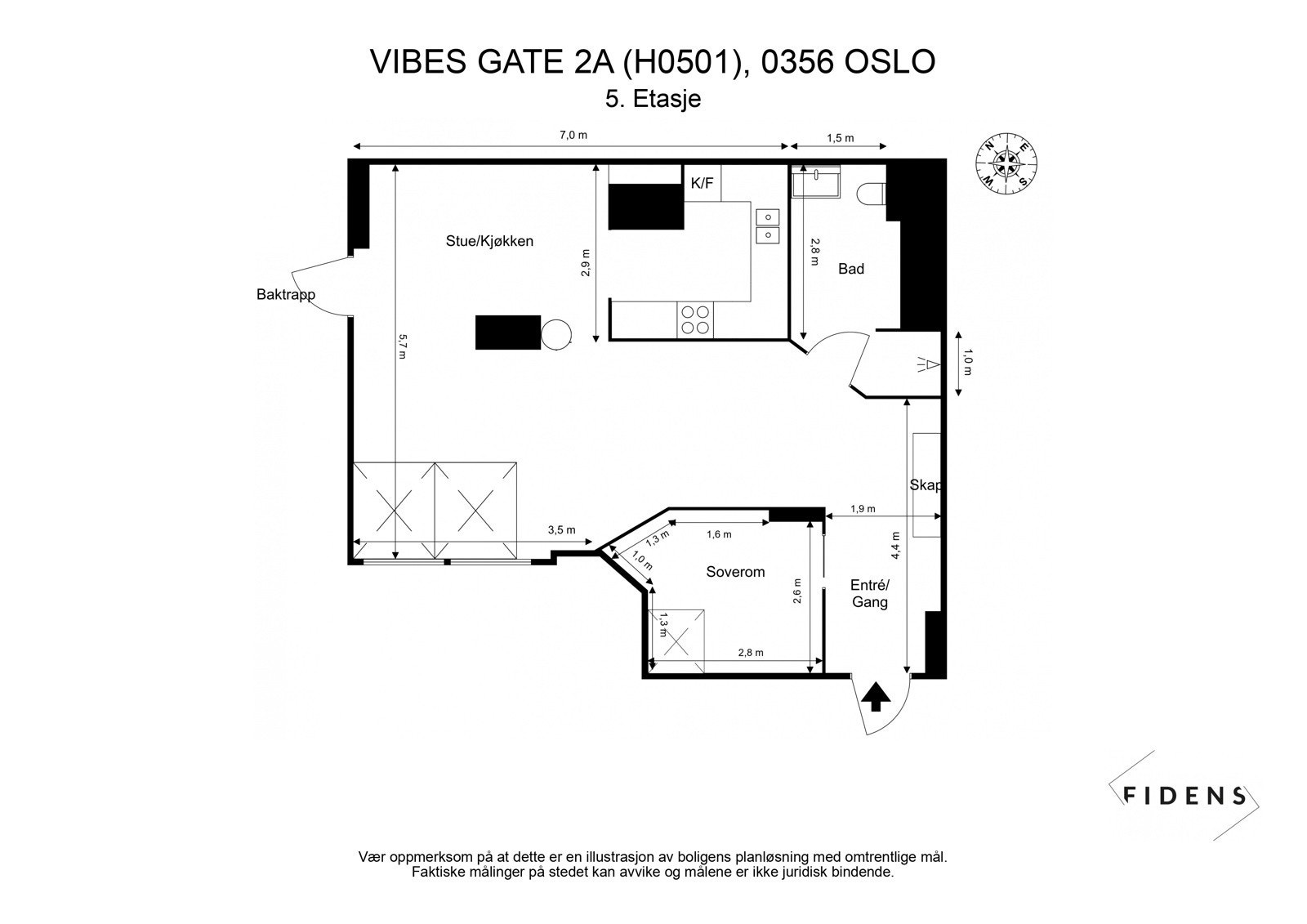 Plantegning 5. etasje Galleribilde