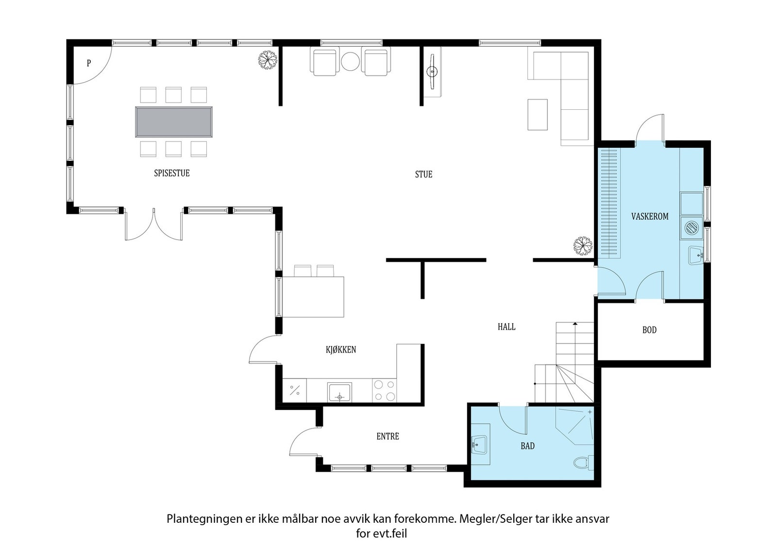 Plantegning hovedetasje. Galleribilde