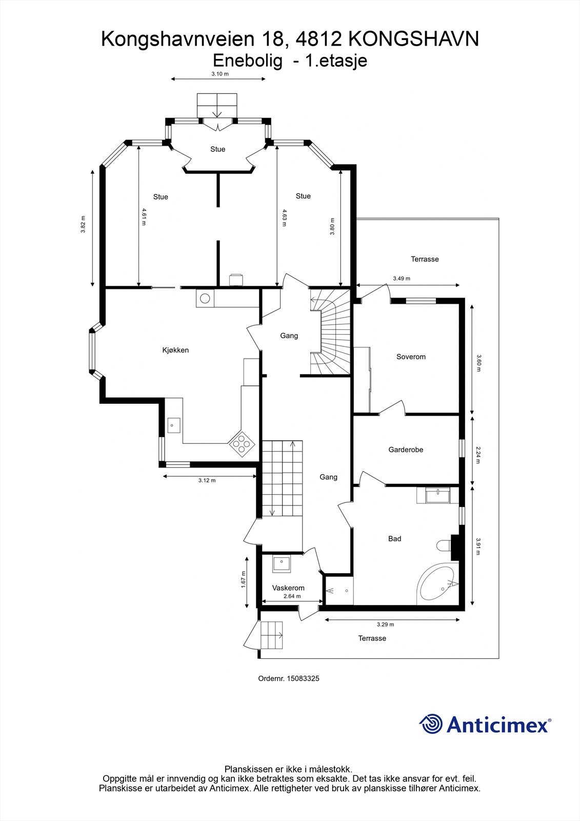 Plantegning 1 etasje Galleribilde