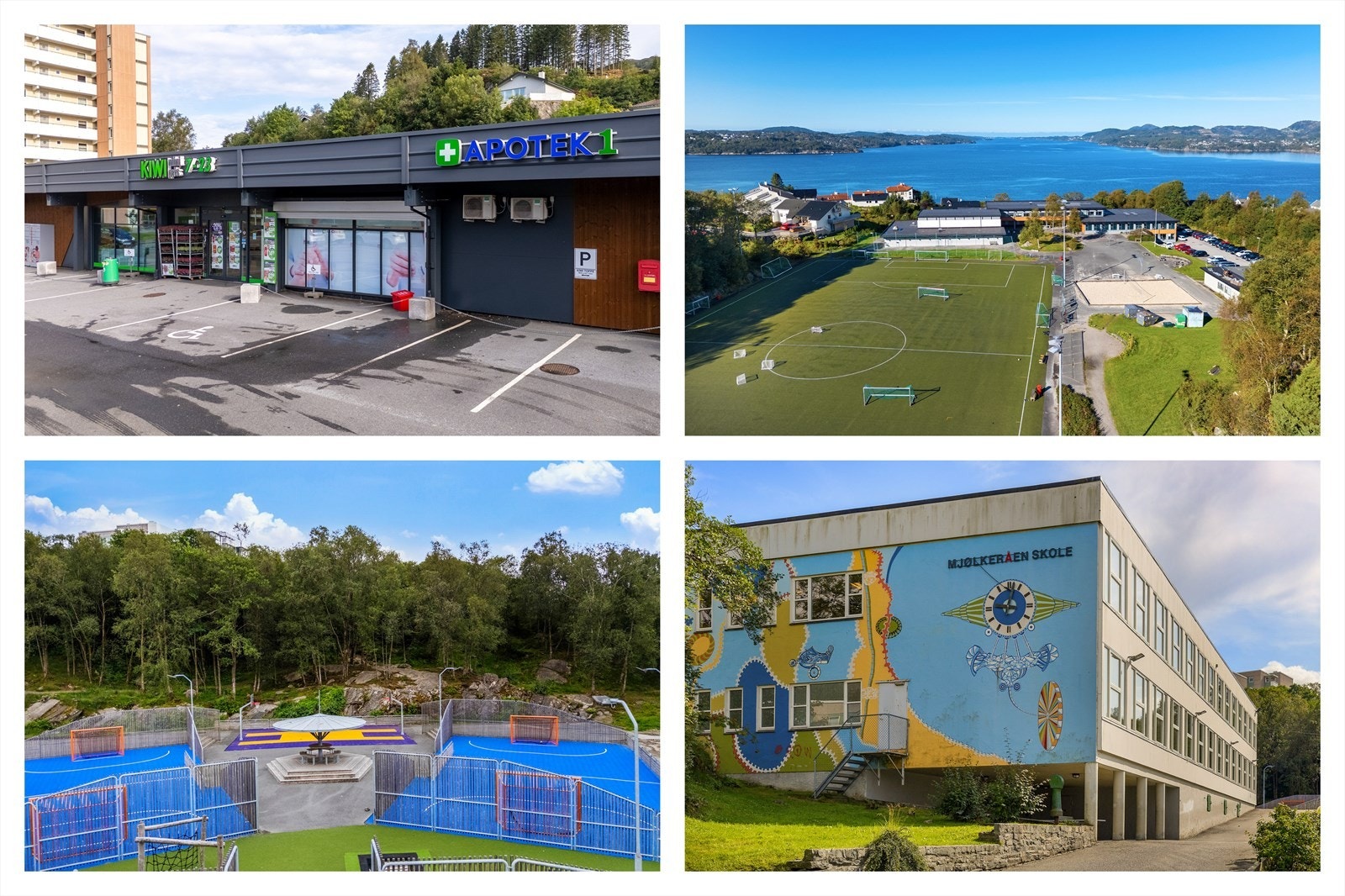 Kort vei til butikk og Mjølkeråen skole med idrettsanlegg. Galleribilde