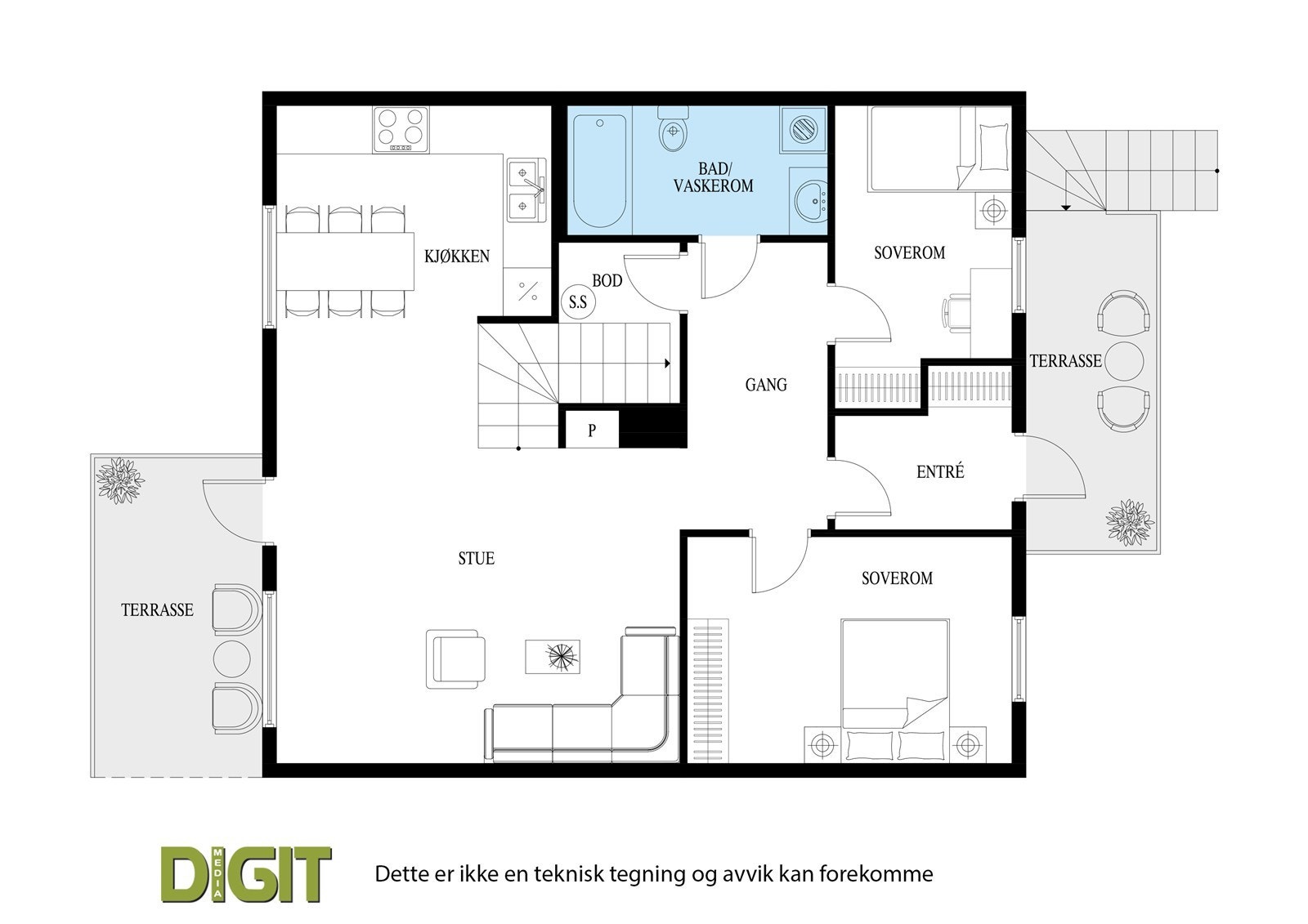 Plantegning 1.etasje. Galleribilde
