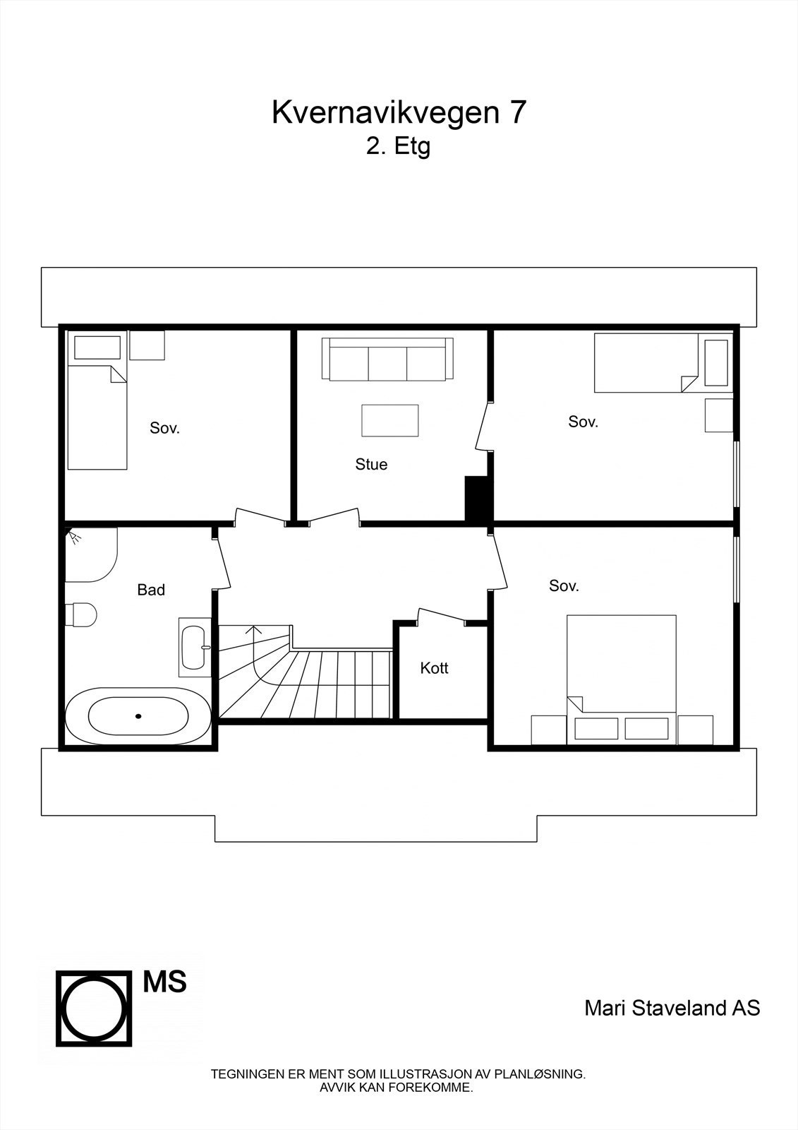 Plantegning loftsetasjen. Galleribilde