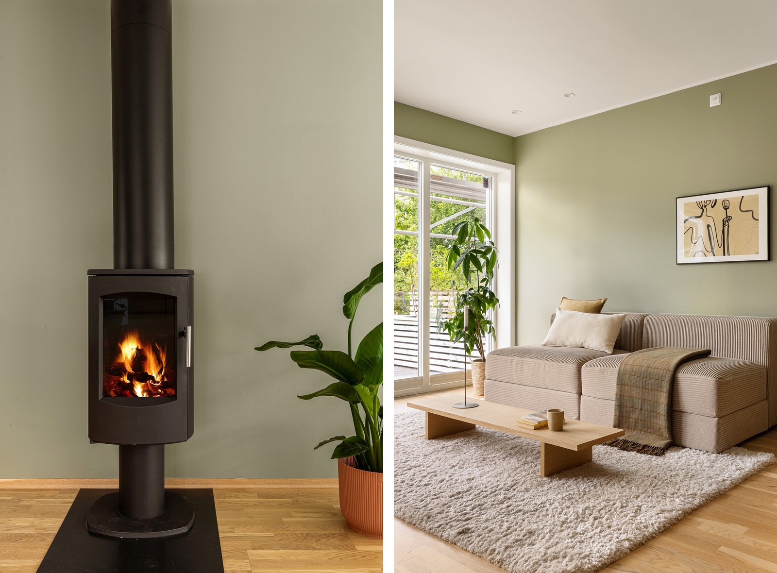 Herlig vedovn som både skaper hygge og gir god varme på kalde vinterdager. Galleribilde