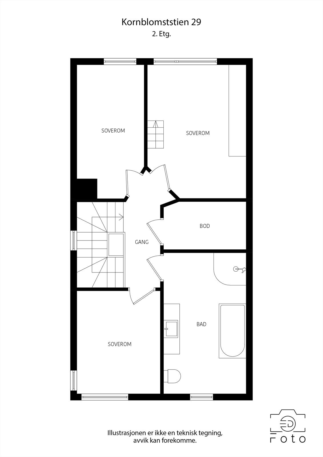 Planløsning 2. etasje Galleribilde