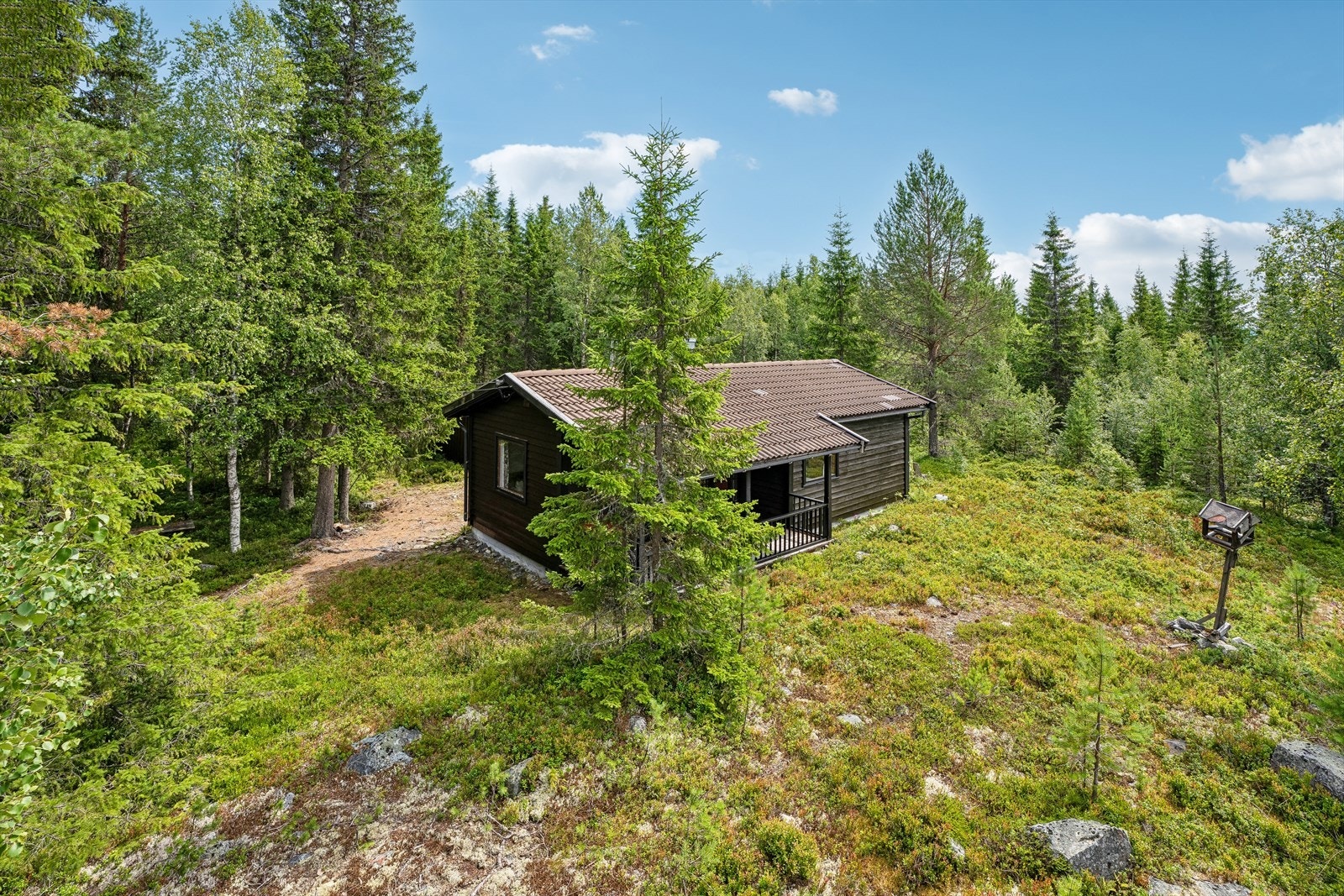 Hytta har et effektivt bruksareal på 45 m², fordelt over ett plan. Galleribilde