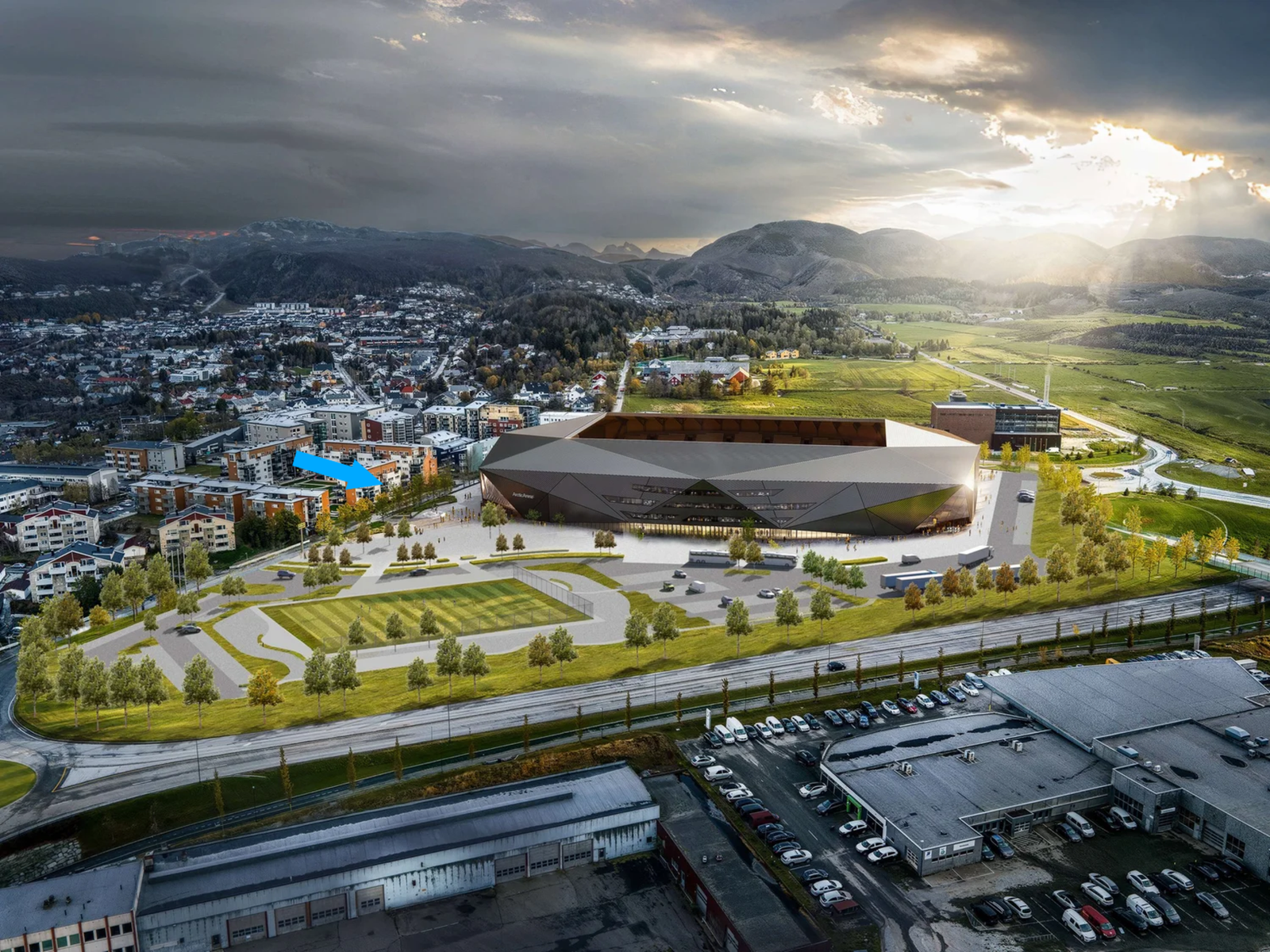 Skisse av ny Stadion Galleribilde