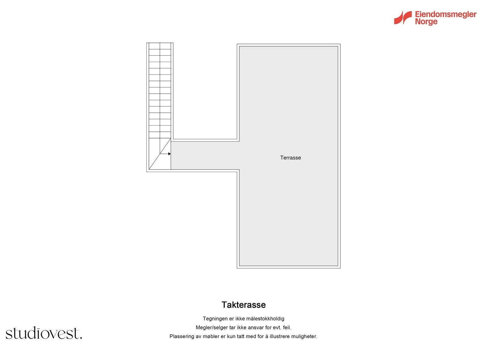 Plantegning takterrasse Galleribilde